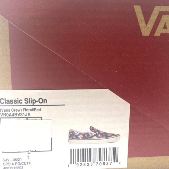 🌸Sale🌸 VANS Classic Womens Slip-On Low Top Crew Floral Blue Canvas VN0A4BV31JA - Picture 2 of 11
